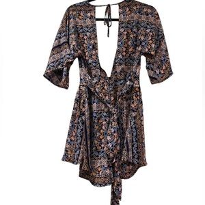 Floral Lulu’s Romper Deep V
